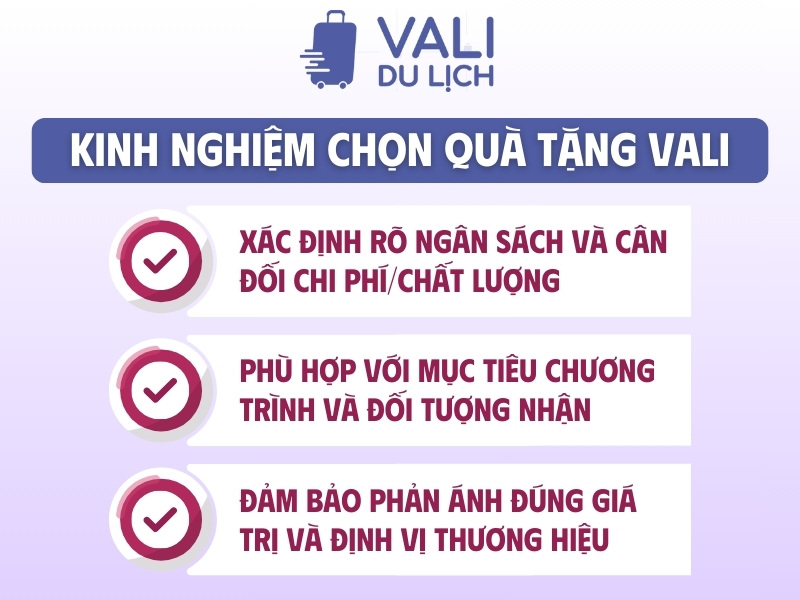 3 kinh nghiệm chọn quà tặng vali