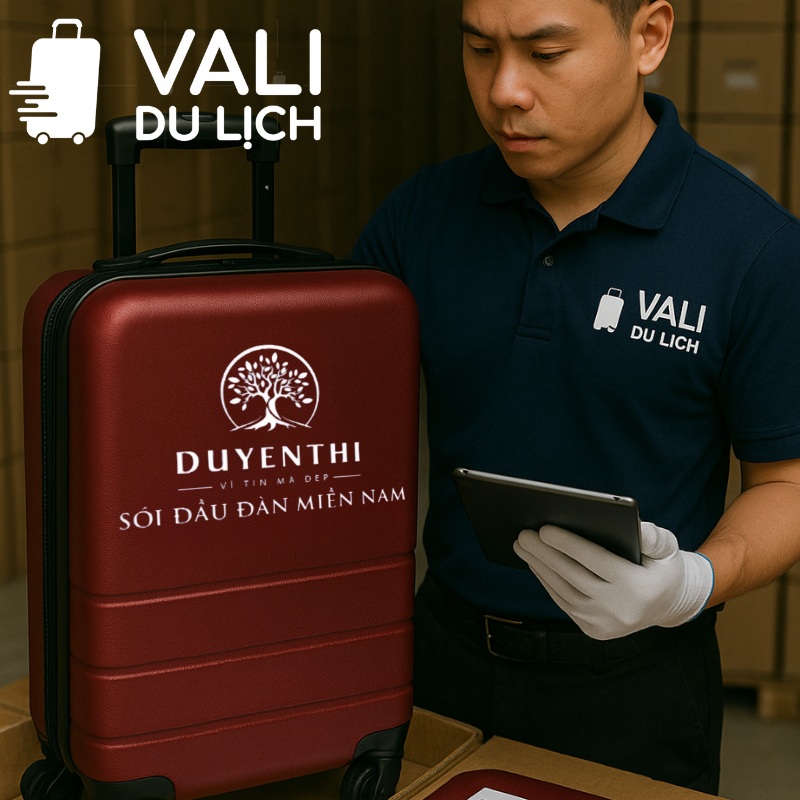 Nhân viên kiểm tra chất lượng vali