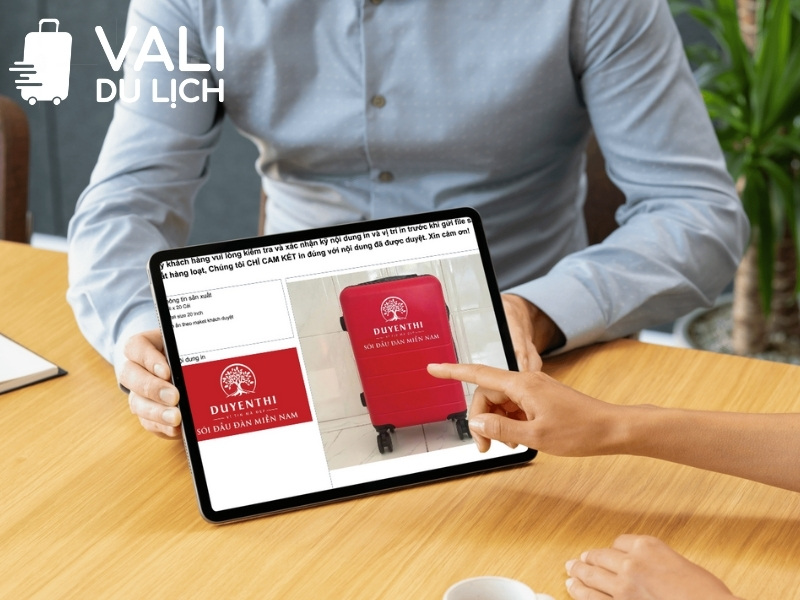Bản thiết kế vali in logo