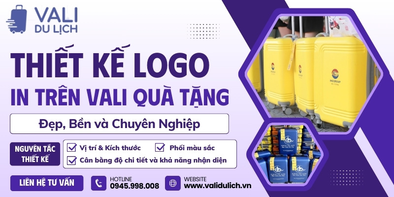 Thiết kế logo in trên vali quà tặng
