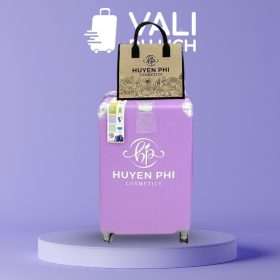 Bộ Quà Tặng Vali Nhựa PC Bo Góc Và Túi Cói In Logo VL-CB05