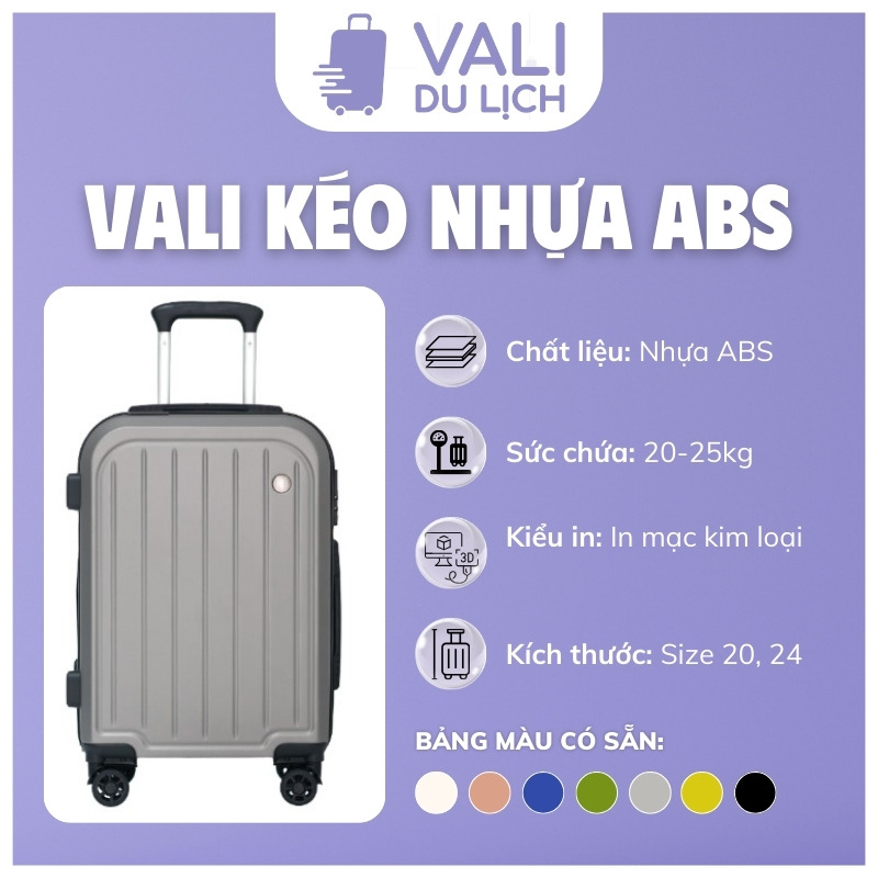 đặc điểm Vali Nhựa ABS 2 Size In Logo VL-VLN20