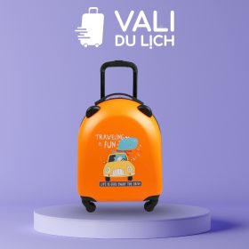 Vali Trẻ Em Size 18 Nhựa Sần Gắn Tai Gấu In Logo VL-VLT07