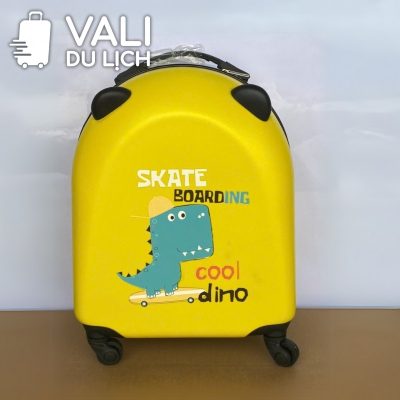 chi tiết Vali Trẻ Em Size 18 Nhựa Sần Gắn Tai Gấu In Logo VL-VLT07
