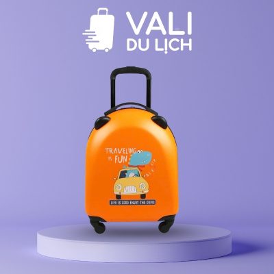 Vali Trẻ Em Size 18 Nhựa Sần Gắn Tai Gấu In Logo VL-VLT07
