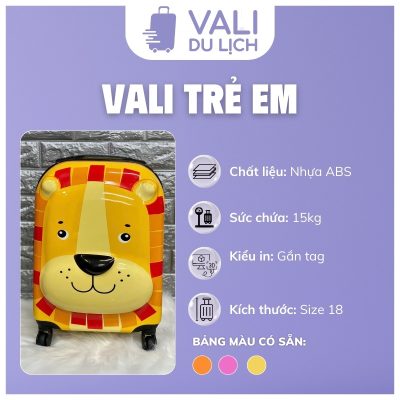 đặc điểm Vali Nhựa ABS Dành Cho Trẻ Size 18 In Logo VL-VLT05