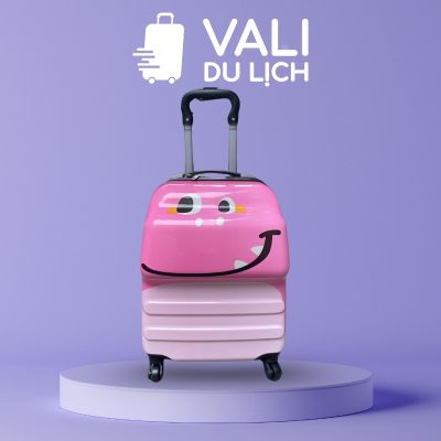 Vali Trẻ Size 18 Nhựa Bóng Sọc Ngang 3D In Logo VL-VLT08