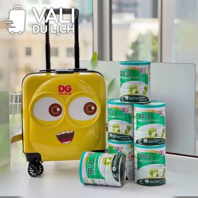 chi tiết Vali Cho Bé Dáng Hộp Size 18 Hình 3D In Logo VL-VLT09