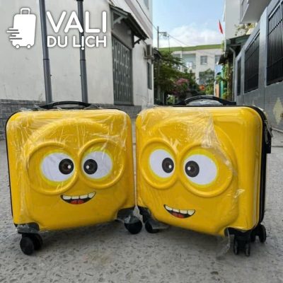 chi tiết Vali Cho Bé Dáng Hộp Size 18 Hình 3D In Logo VL-VLT09