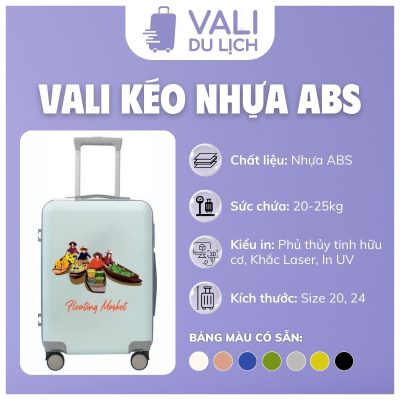 đặc điểm Vali Nhựa ABS Bề Mặt Trơn In Logo VL-VLN21