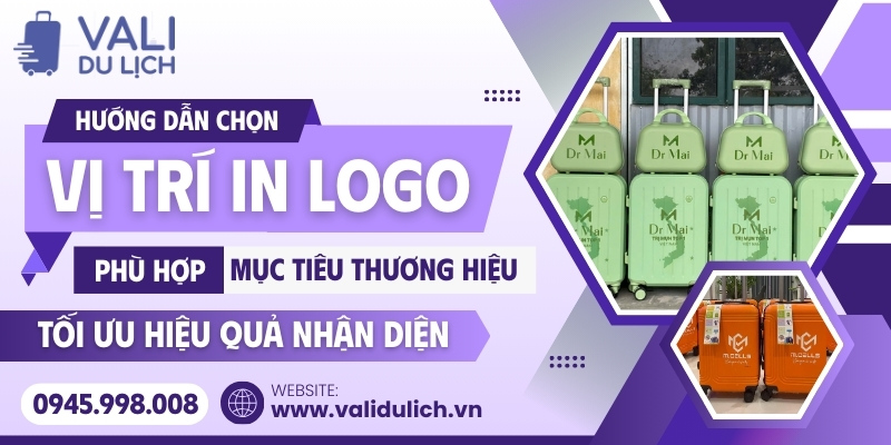 Vị trí in logo trên vali quà tặng