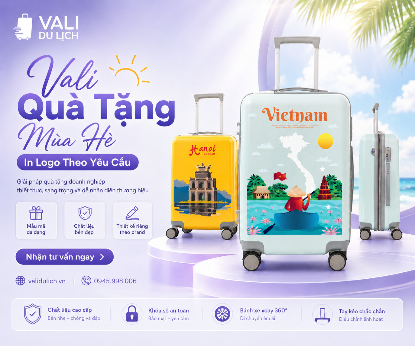 Mẫu vali quà tặng doanh nghiệp được in logo sắc nét tại xưởng sản xuất - Ảnh 3